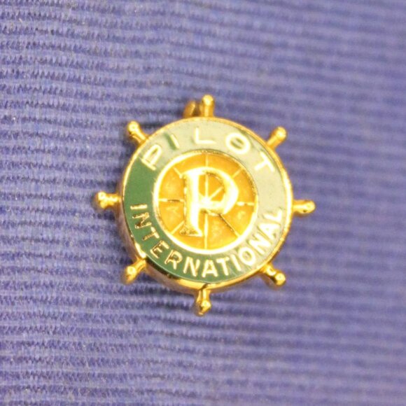 Vintage 10k Yellow Gold Filled Pilot International Pin Collectible Signed R - Picture 1 of 12